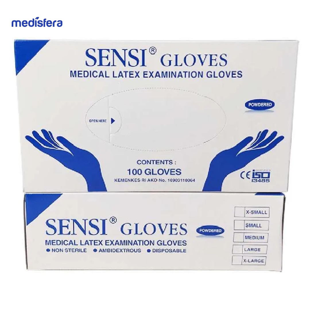 Sensi Gloves Latex Pwd L 1 Dos Isi 100